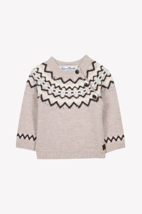 Maglia - Moka Lana Lana jacquard - Image principale