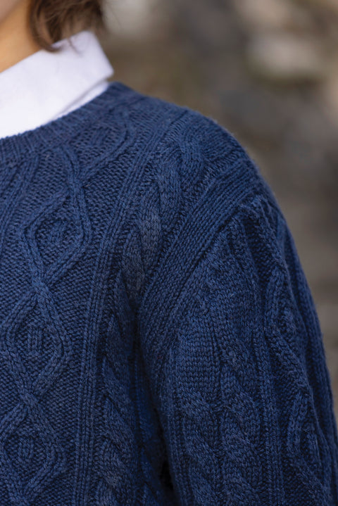 Maglia - Blu navy Lana Maglia maglia intrecciata - Image principale