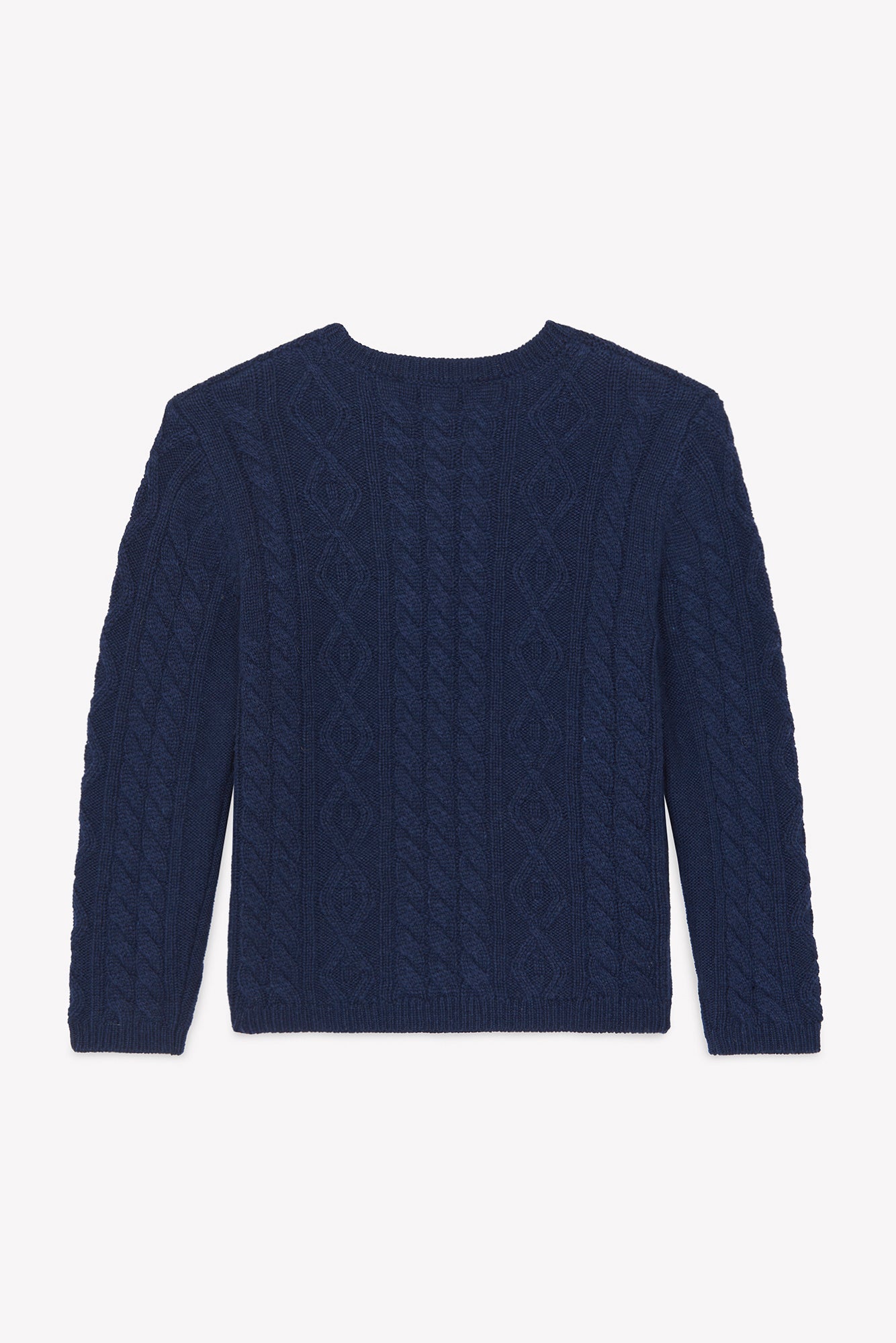 Pullover - Marineblau Wolle Strickwaren geflochtener Strick
