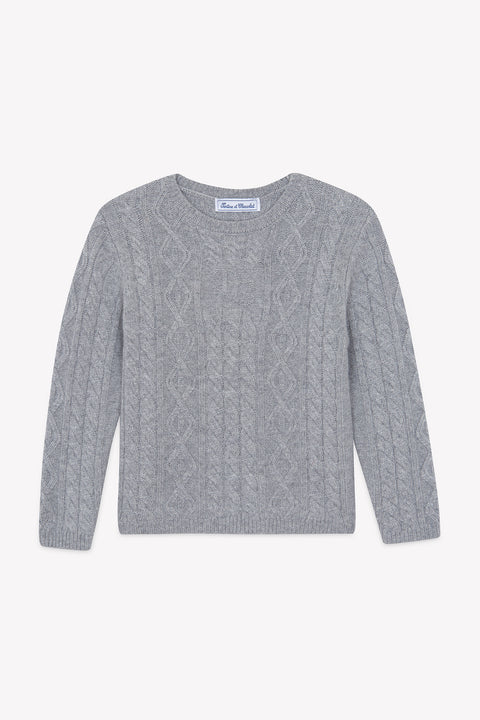 Maglia - Grigio erica Lana Maglia maglia intrecciata - Image principale