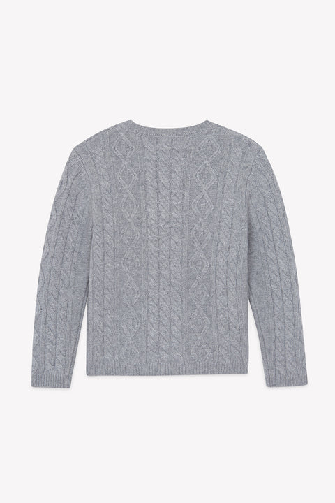 Maglia - Grigio erica Lana Maglia maglia intrecciata - Image principale