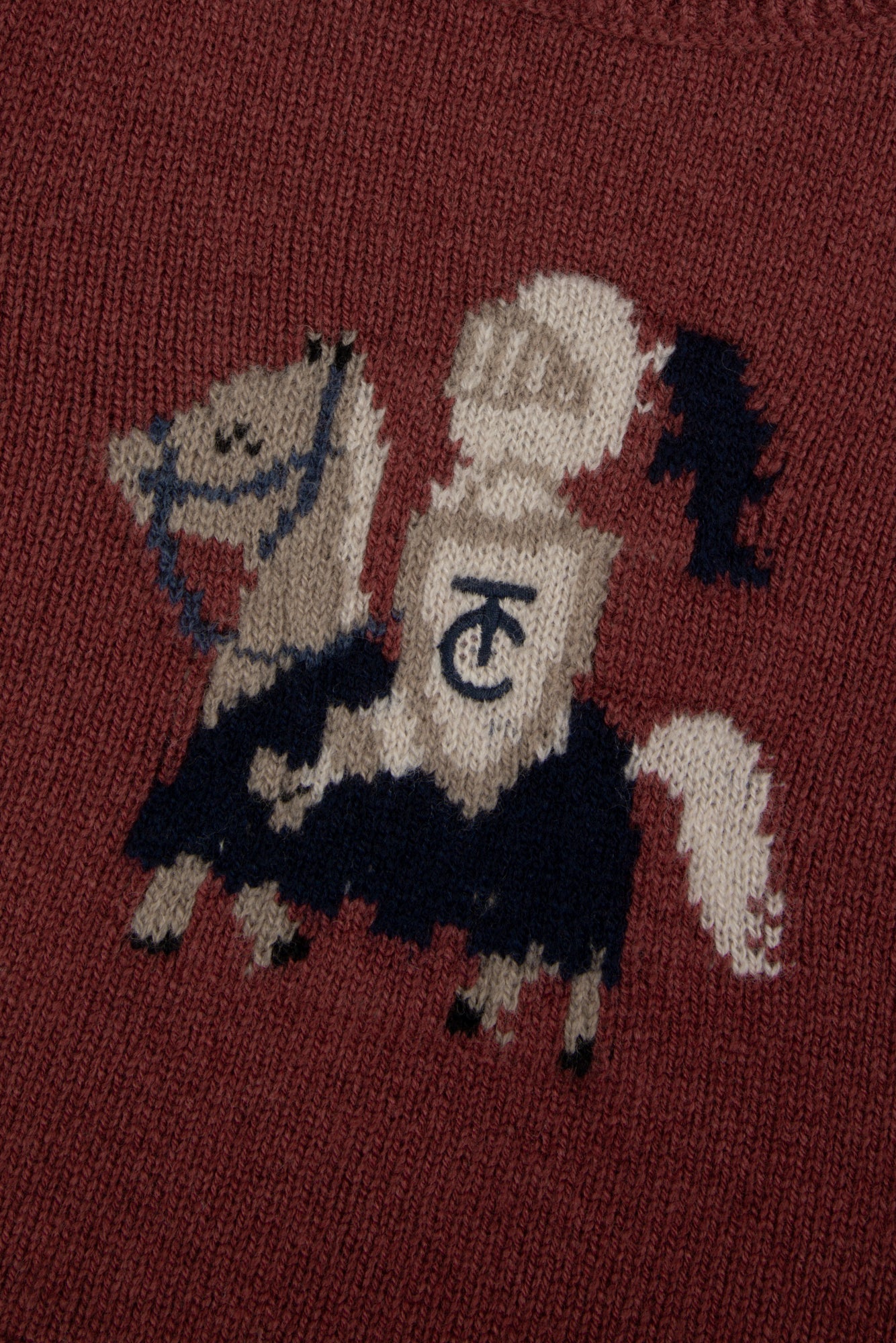 Maglia - Bordeaux Lana Ricamo cavaliere