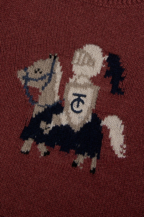 Maglia - Bordeaux Lana Ricamo cavaliere - Image principale