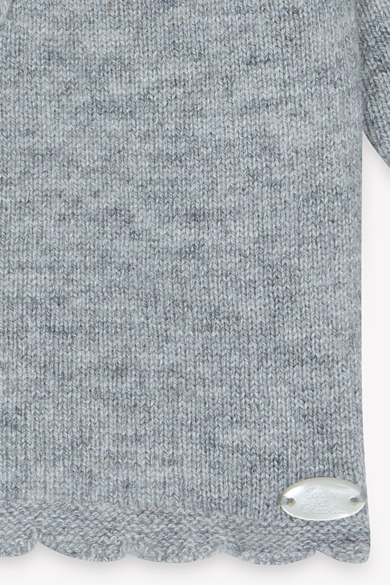 Cardigan - Grigio medio Lana ricami floreali