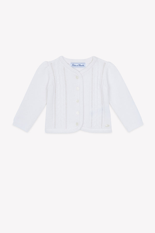 Cardigan - Madreperla Lana Maglia traforato - Image principale