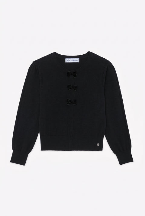 Cardigan - Nero Lana nodi - Image principale