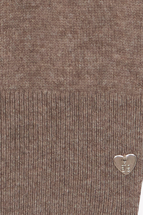 Strickjacke - Beige mittel Wolle Knoten - Image principale