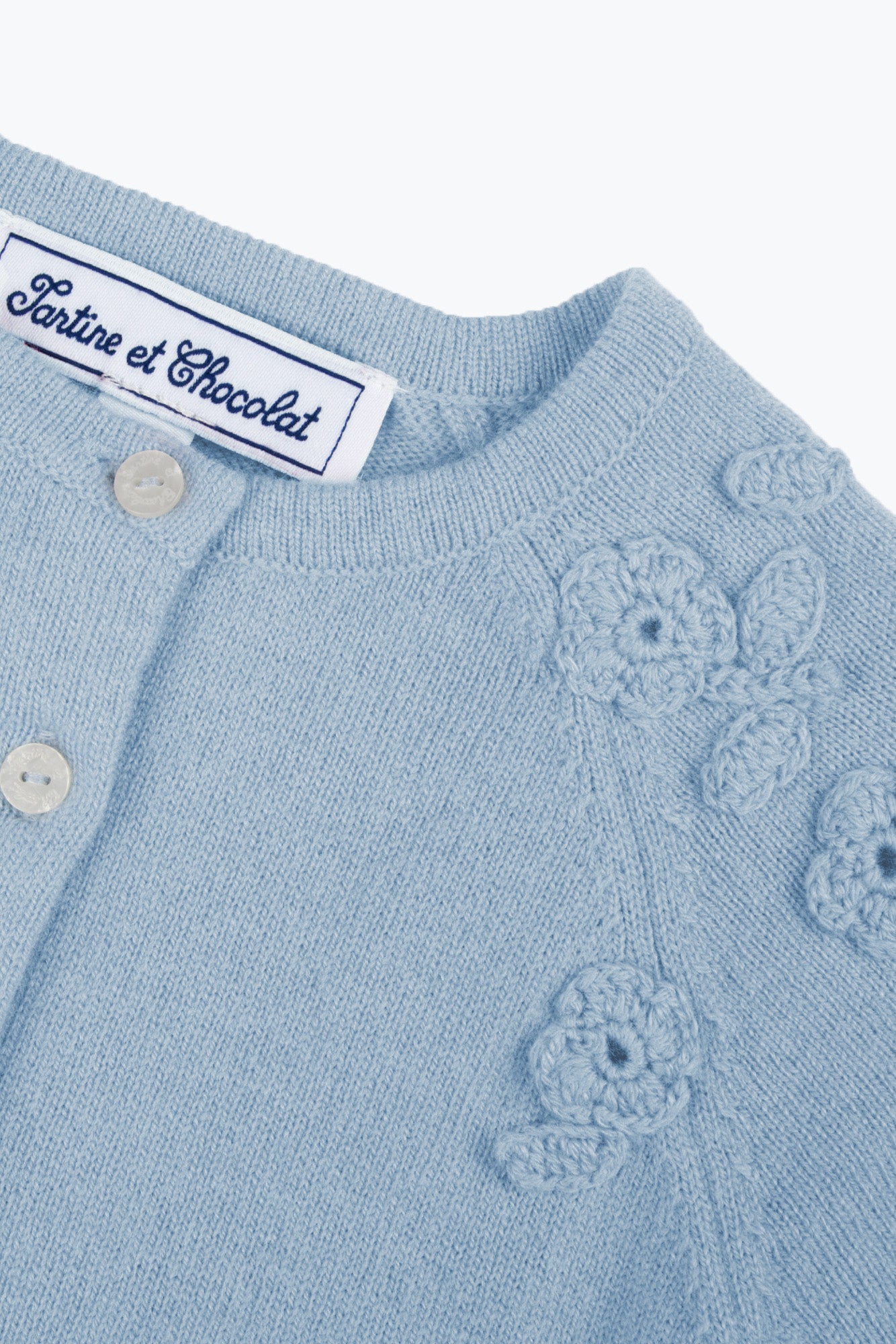Cardigan - Nuvola Lana Ricamo fiori a mano