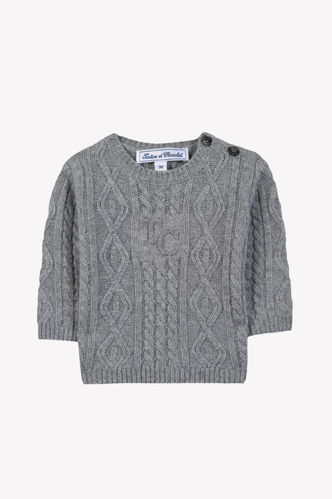 Maglia - Grigio erica Lana Maglia contorto - Image principale