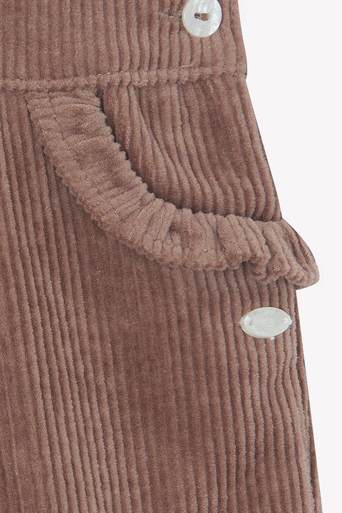 Salopette longue - Beige moyen velours côtelé - Image principale