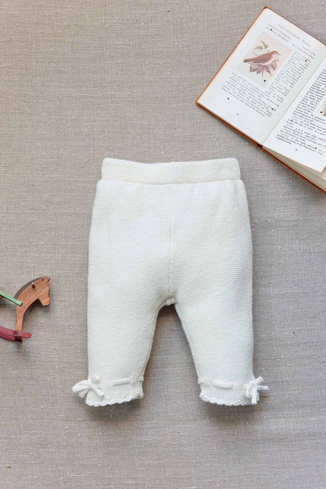 Trousers - Ecru cotton knit - Image principale