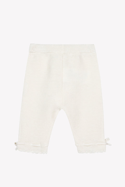 Trousers - Ecru cotton knit - Image principale