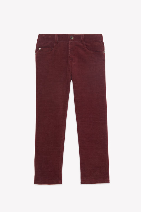 Trousers - Burgundy cotton - Image principale