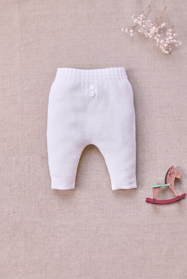 Pantalon - Ecru coton tricot - Image principale