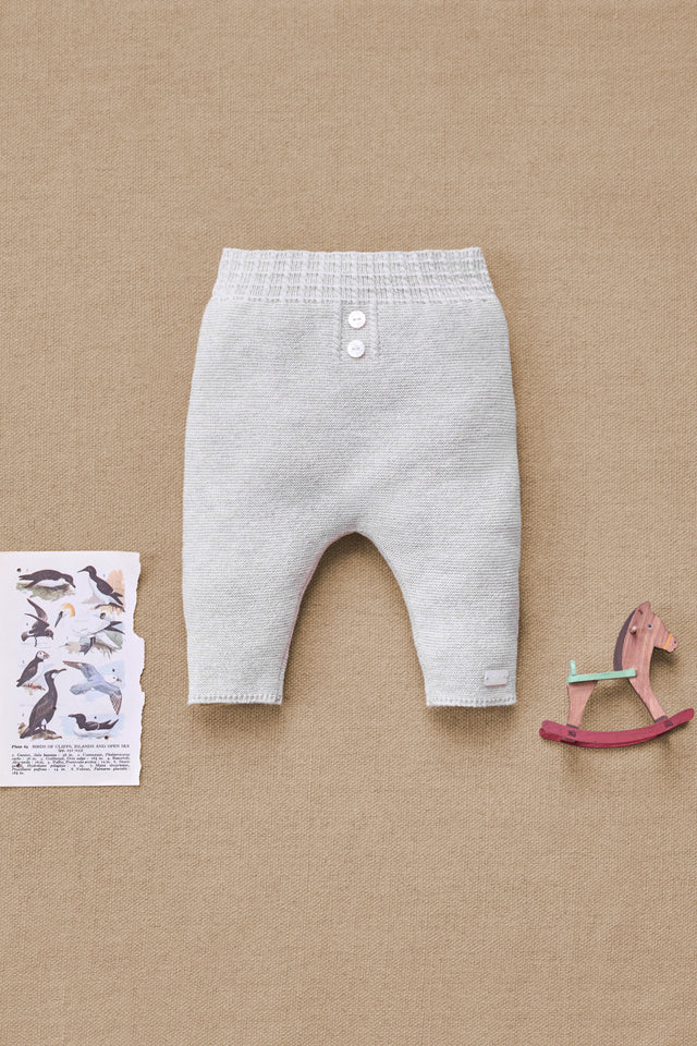 Trousers - Beige heather cotton knit - Image principale
