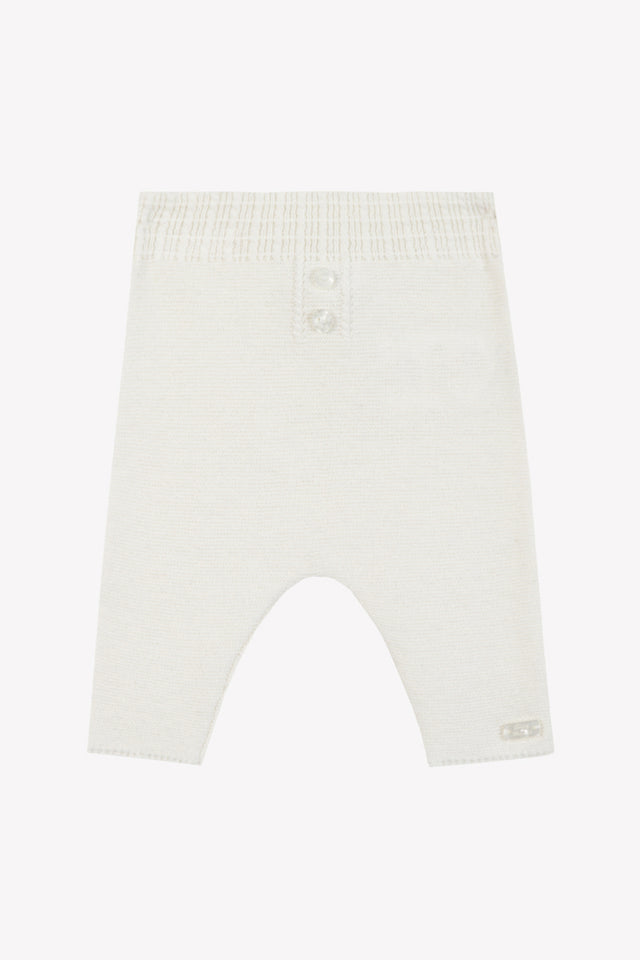 Trousers - Ecru cotton knit - Image principale
