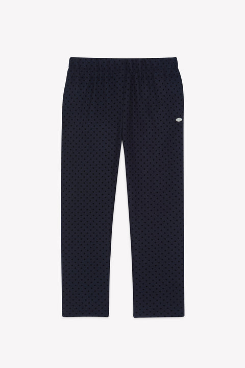 Hosen - Marineblau Wolle Polka-Dot-Muster - Image principale