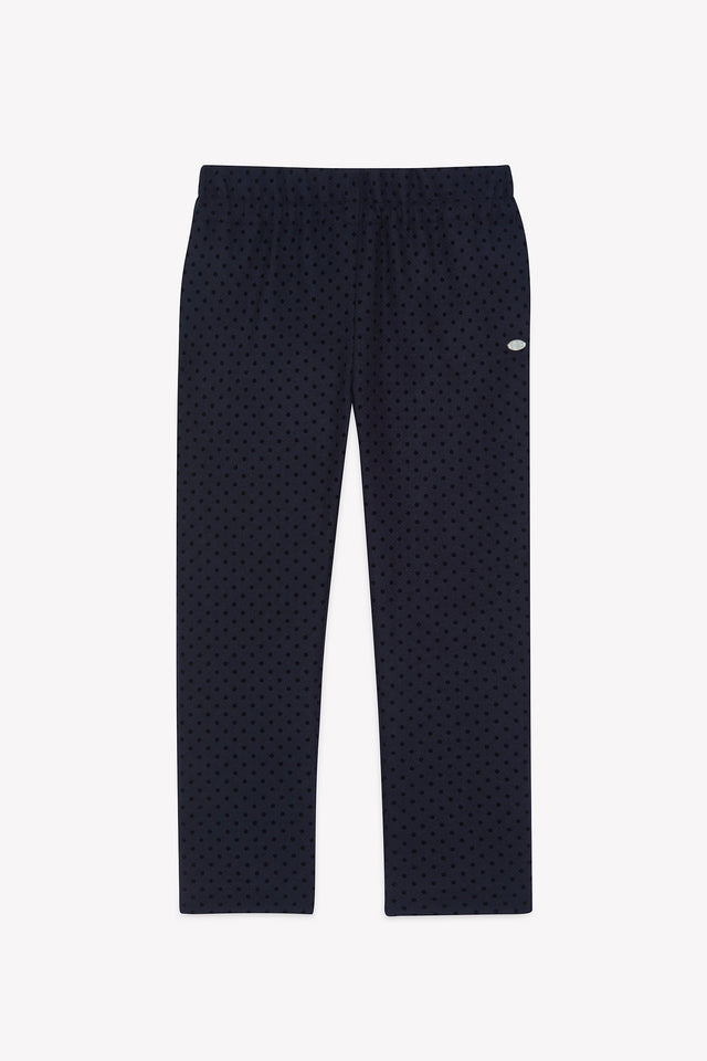 Pantalon - Marine laine motif pois - Image principale