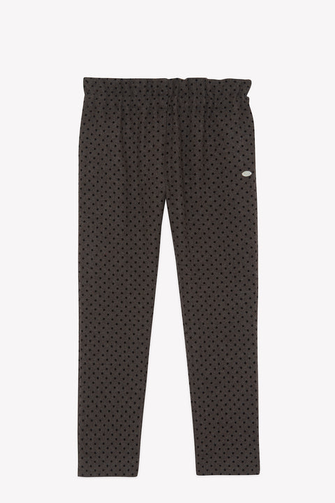 Pantalon - Brun laine motif pois - Image principale