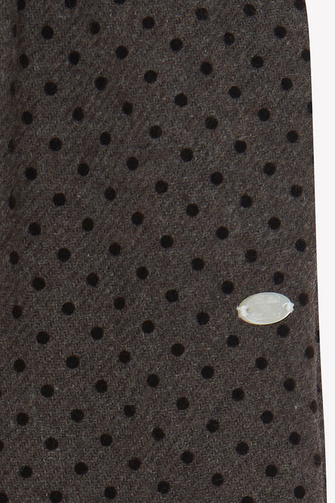 Pantalon - Marrón Lana patrón de lunares - Image principale