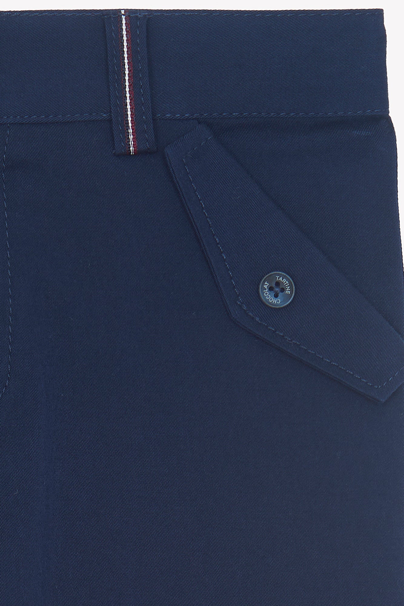 Pantaloni - Blu navy cotone Bordo cintura