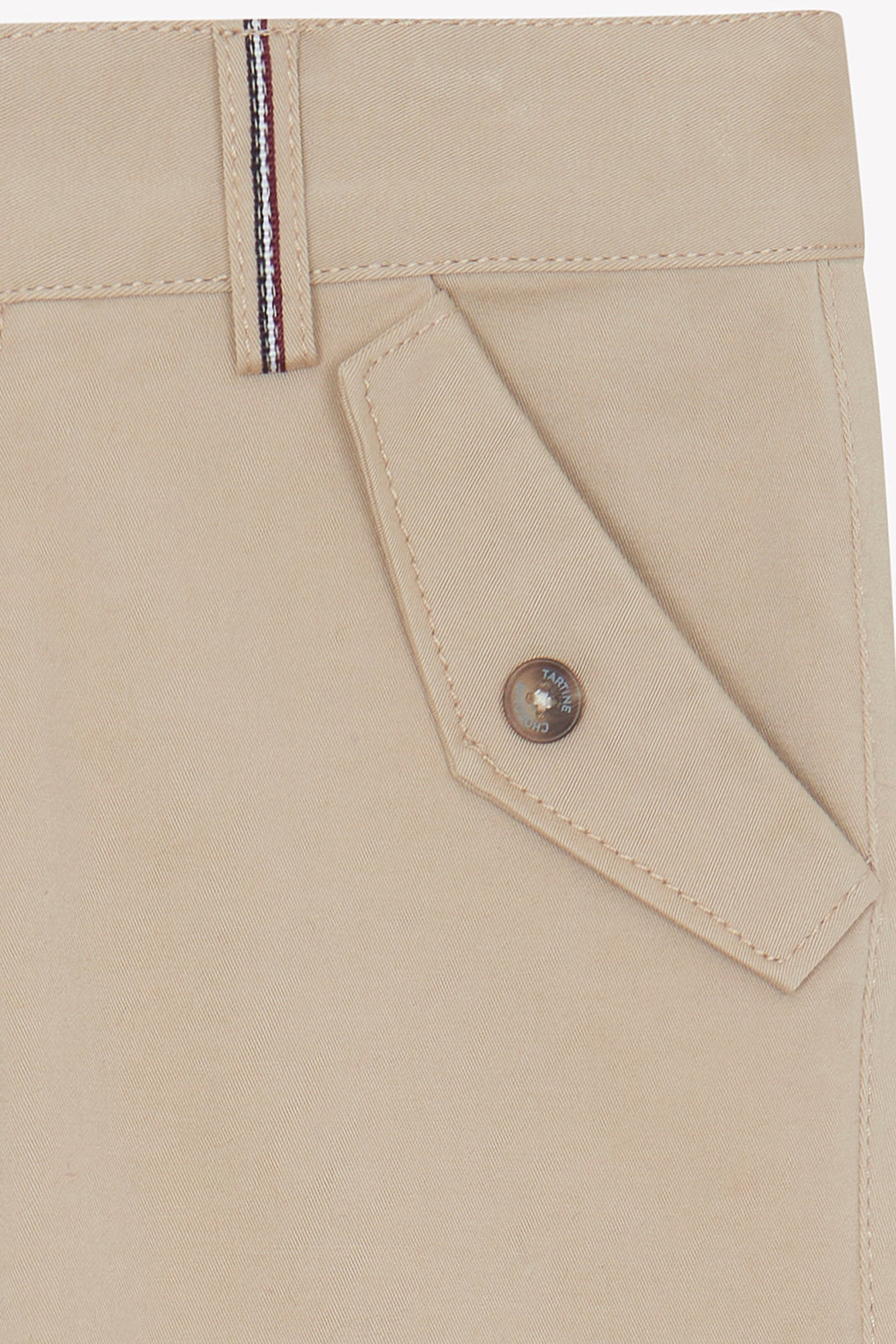 Pantaloni - Sabbia di cotone Bordo cintura