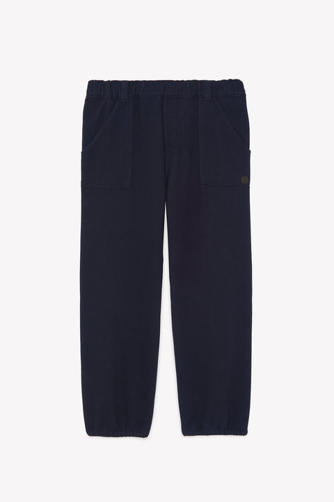 Pantalon - Azul marino algodón elástico - Image principale