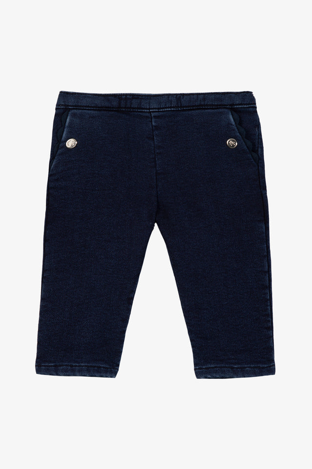 Pantalon - Marine coton festonné - Image principale