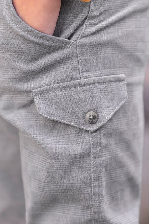 Pantaloni - Grigio cotone medio Scacchi - Image principale
