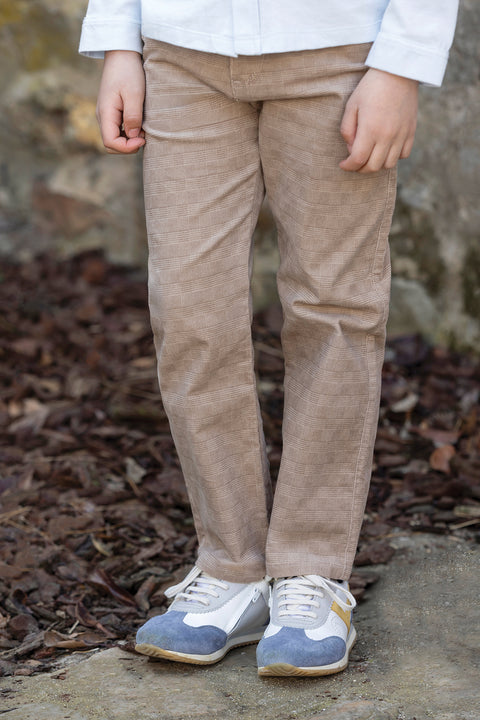 Trousers - Mocha cotton Karo - Image principale