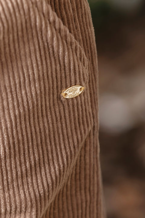 Pantalon - Beige moyen velours plis - Image principale