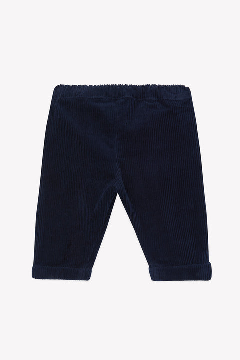 Pantalon - Marine velours plis - Image principale