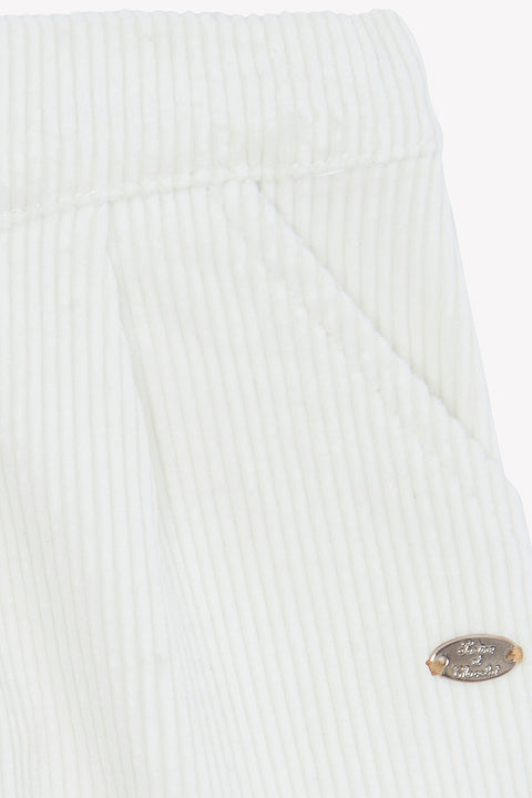 Pantalon - Ecru velours plis - Image principale