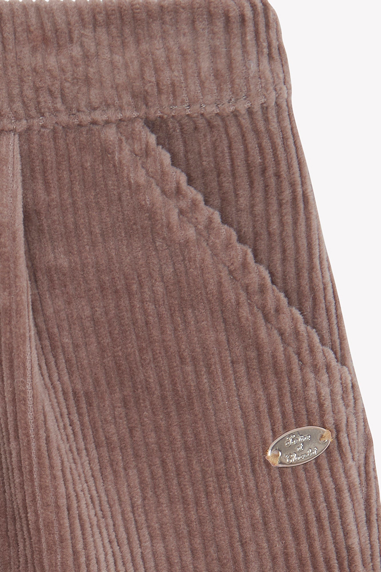 Trousers - Beige medium Velvet Pleats