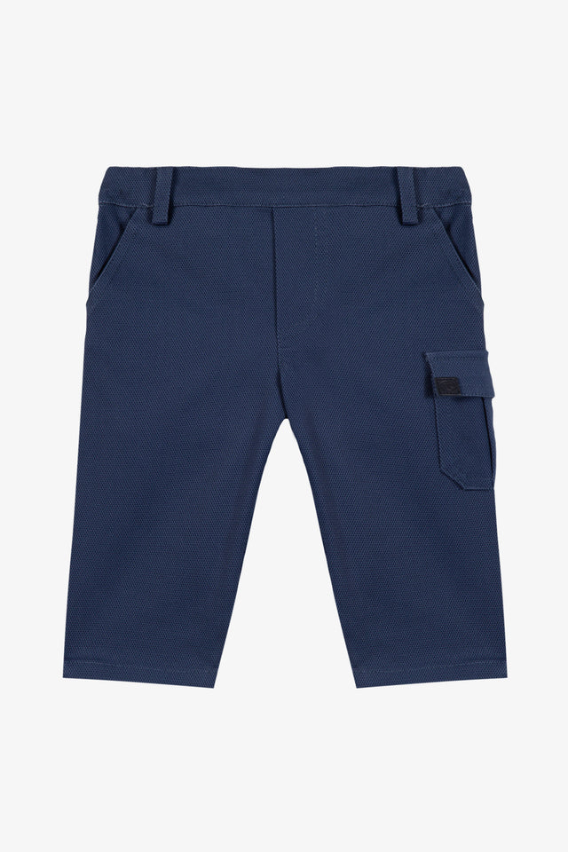 Pantalon - Piqué de algodón índigo - Image principale