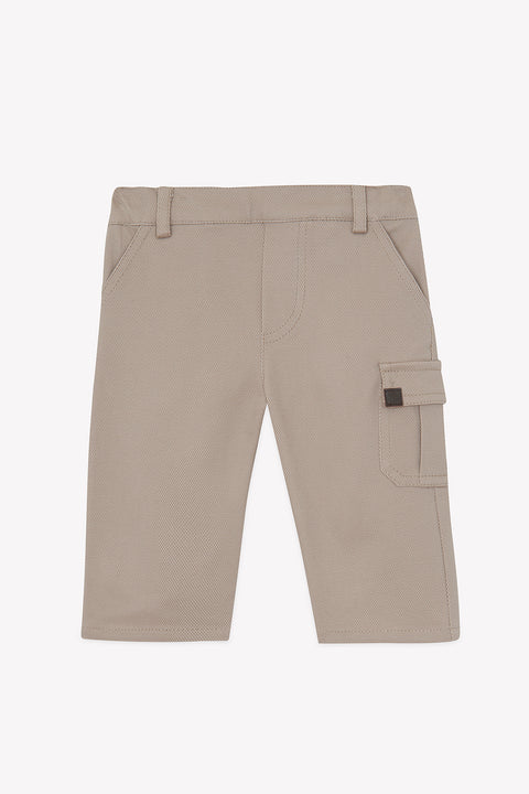 Pantaloni - Cotone trapuntato color moka - Image principale