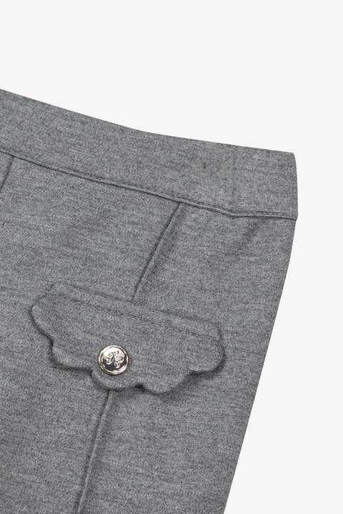 Pantalon - Gris moyen poches festonnées - Image principale