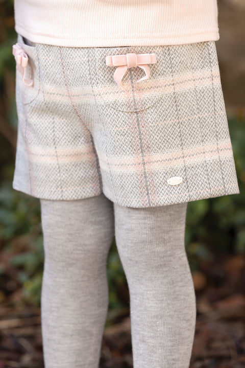 Pantaloncino - Beige medio Lana Scacchi - Image principale