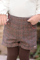 Short - Brun laine motif carreaux