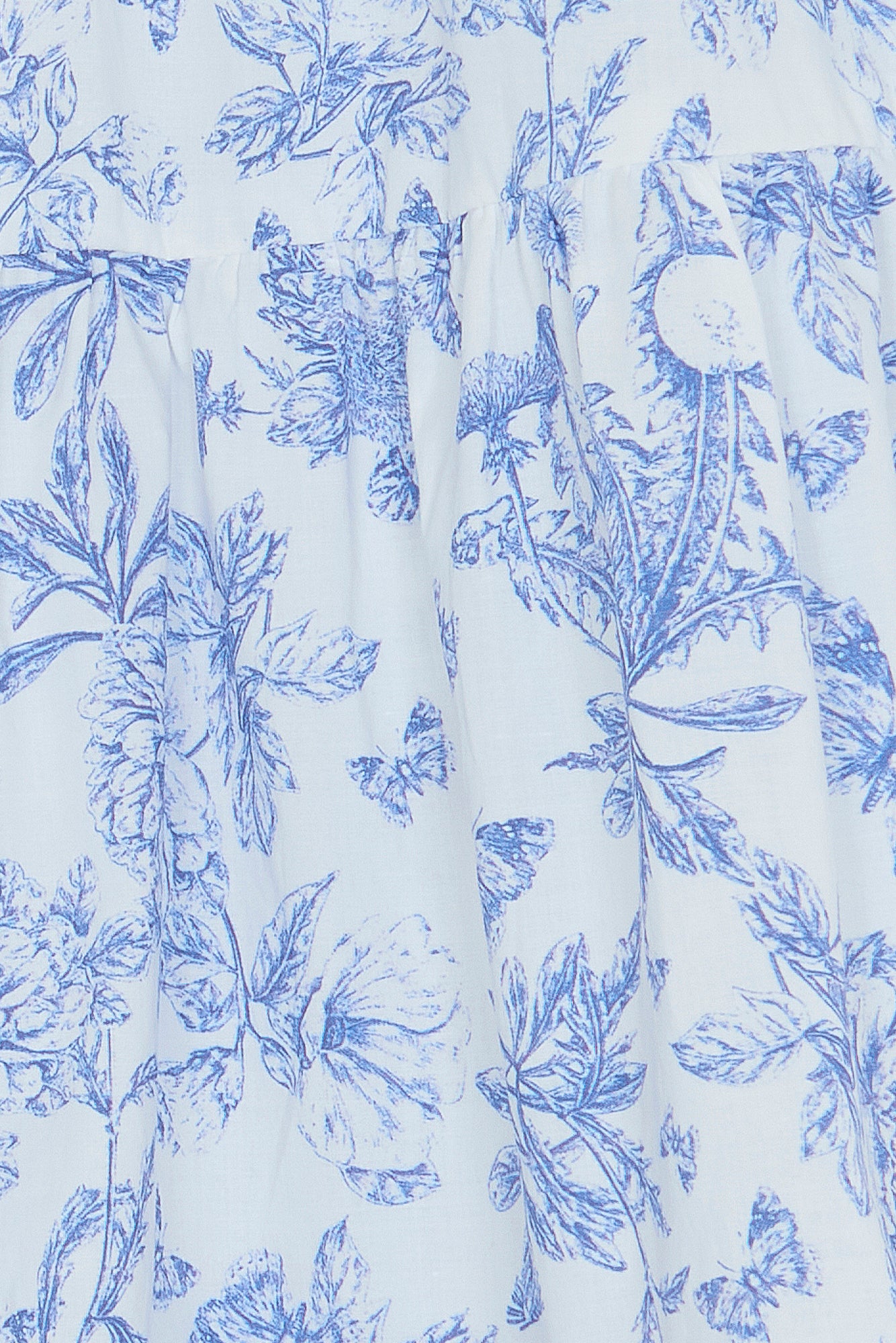 Ensemble long - Bleu coton imprimé inspiration toile de jouy