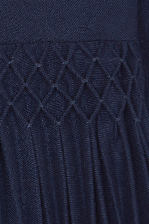 Vestito - Blu navy Colletto Girocollo Pieghe piatti - Image principale