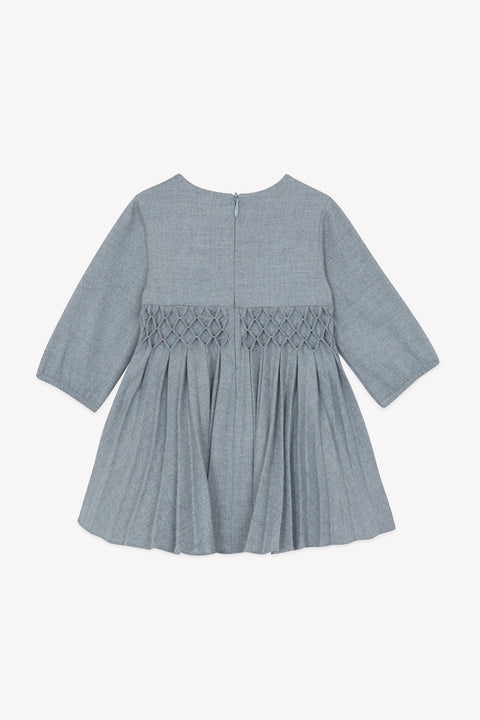Vestito - Grigio medio Colletto Girocollo Pieghe piatti - Image principale