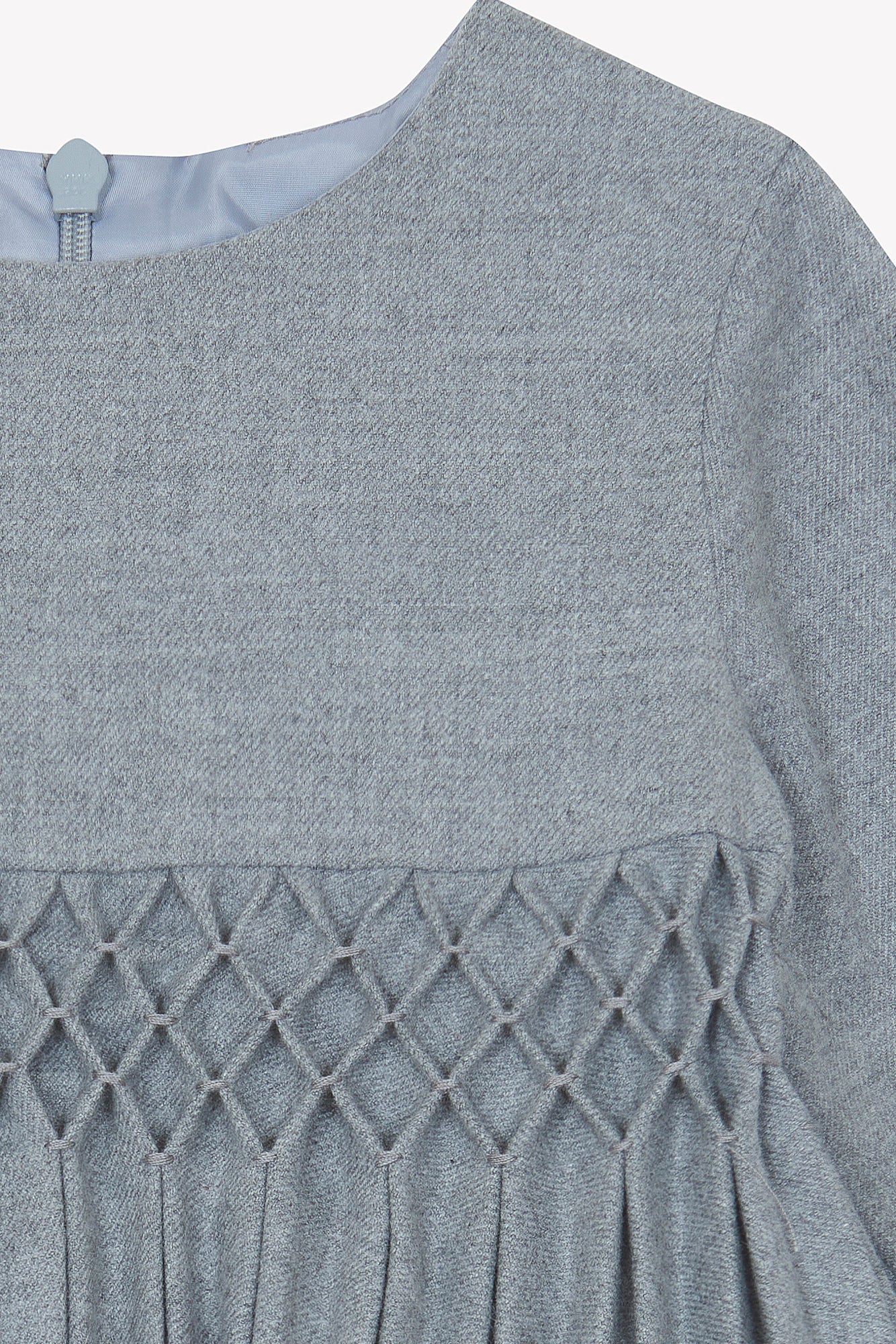 Vestito - Grigio medio Colletto Girocollo Pieghe piatti