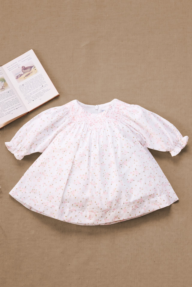 Robe - Ecru coton imprimé fleuri - Image principale
