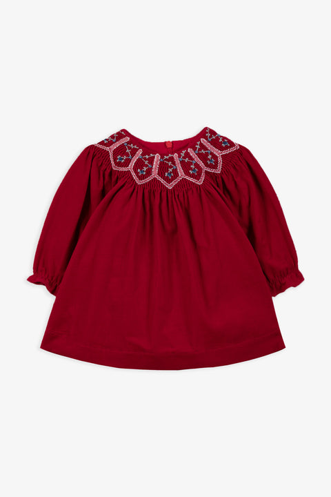 Vestito - Fiorellini in cotone color ciliegia - Image principale