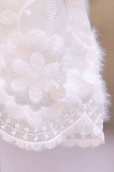 Dress - Ecru Round neck embroidery - Image principale