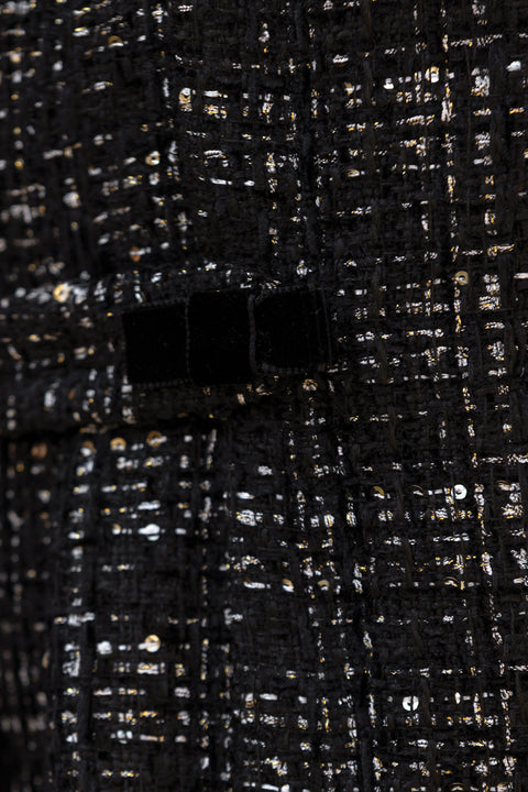 Dress - Black tweed Round neck - Image principale