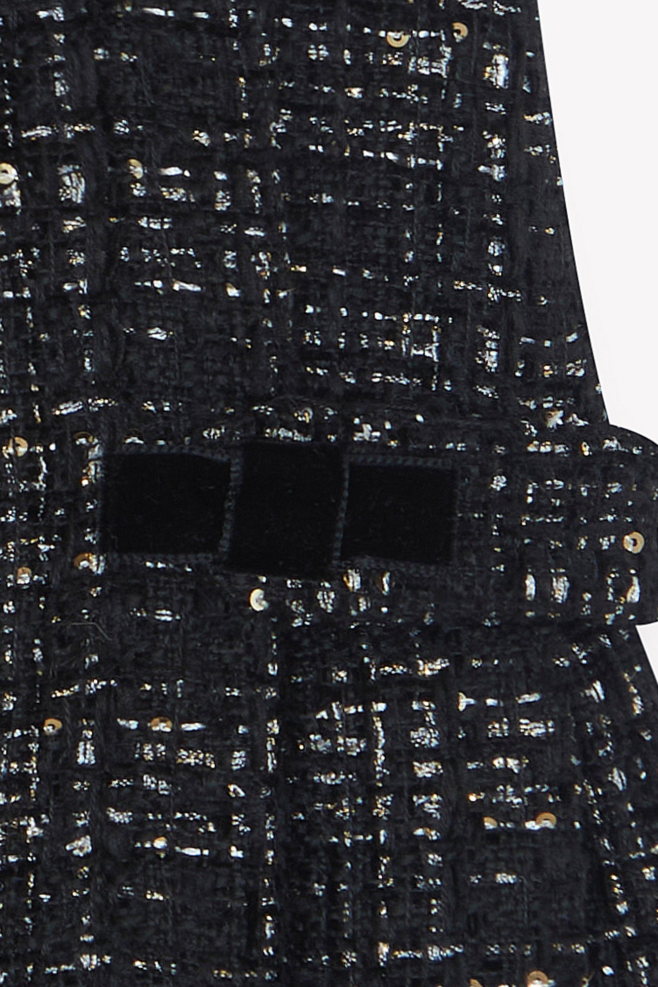 Dress - Black tweed Round neck