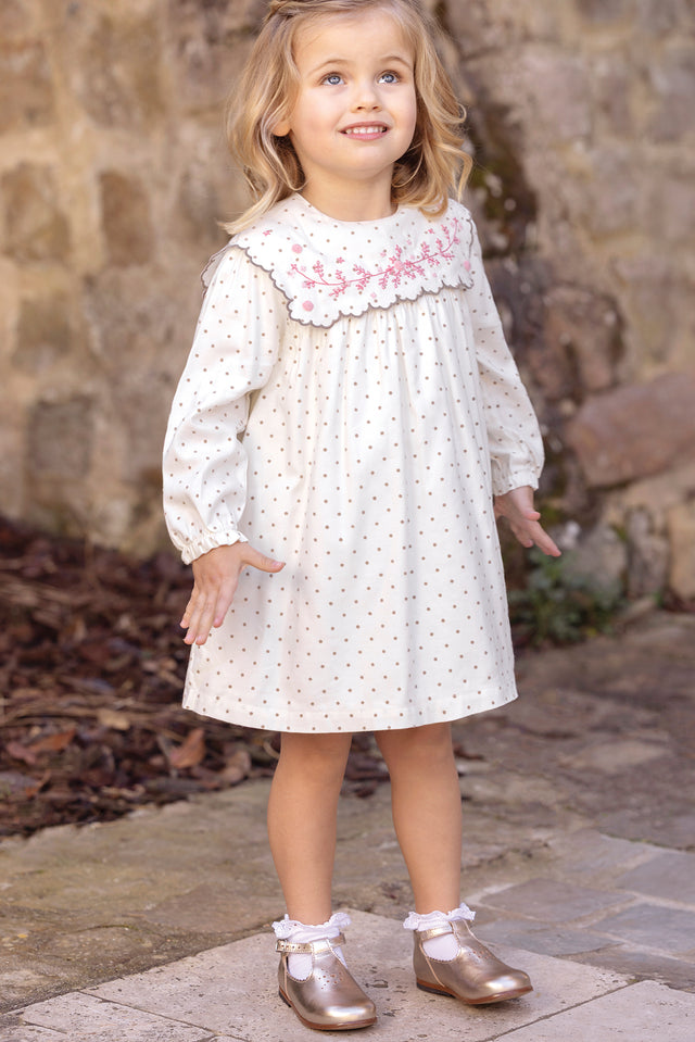 Vestito - Madreperla cotone Colletto Plastron pois - Image principale