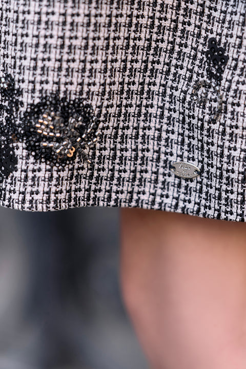 Dress - Black Peter pan collar Puppytooth - Image principale